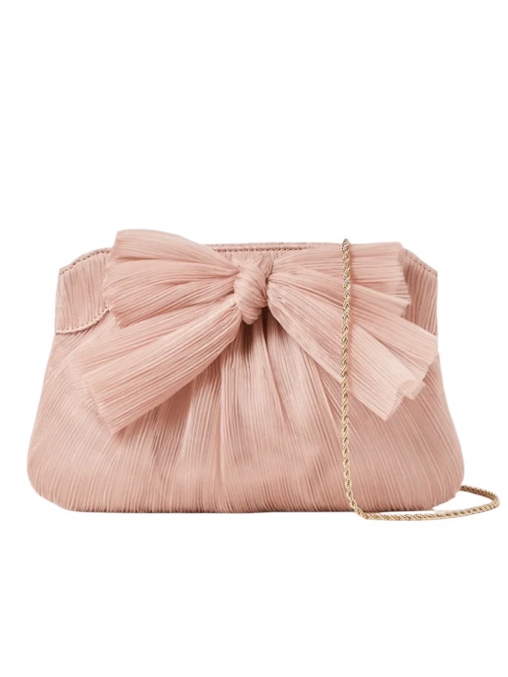 NEW Loeffler Randall Rayne Pleated Bow Clutch. Beauty. NWT